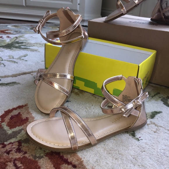 Shoes Trinkets Girls Rose Gold Gladiator Sandals Nwt Poshmark
